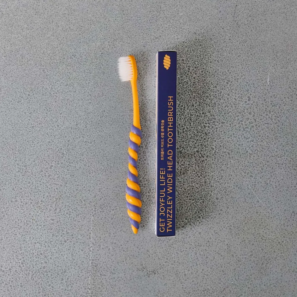 2235 TWIZZLEY Brosse à dent - Jaune & Marine