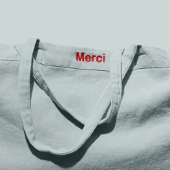 200 LINTEX Cabas en lin lavé Merci - Gris Vésuve