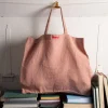 200 LINTEX Cabas en lin lavé Merci - Rose Argile