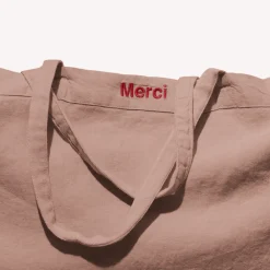 200 LINTEX Cabas en lin lavé Merci - Rose Argile