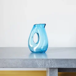 216 POLS POTTEN Carafe en verre soufflé- Turquoise