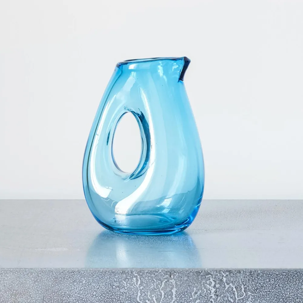 216 POLS POTTEN Carafe en verre soufflé- Turquoise