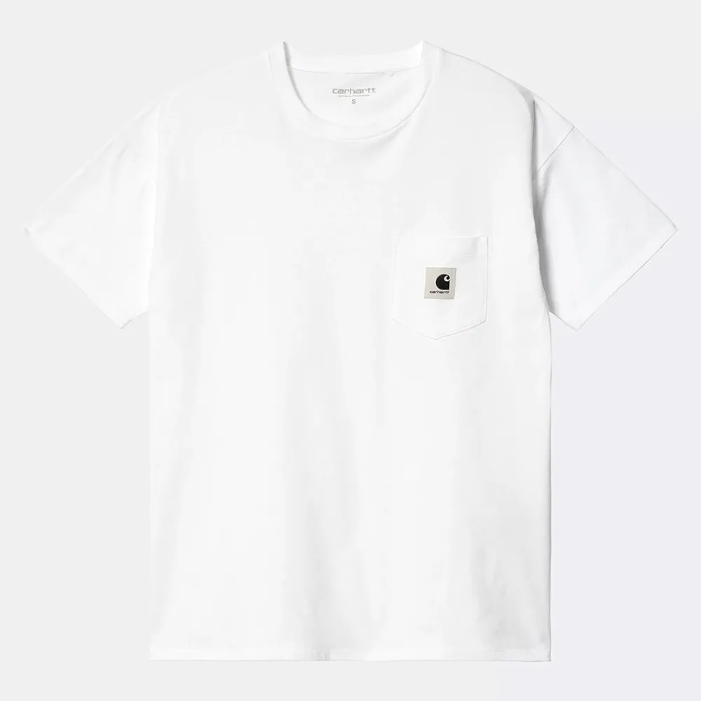 Women Carhartt WIP - T-Shirt Pocket - Blanc