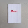 2962 BRANDBOOK Carnet Merci - Rayures Bleu Tyrrhénien et Rouge