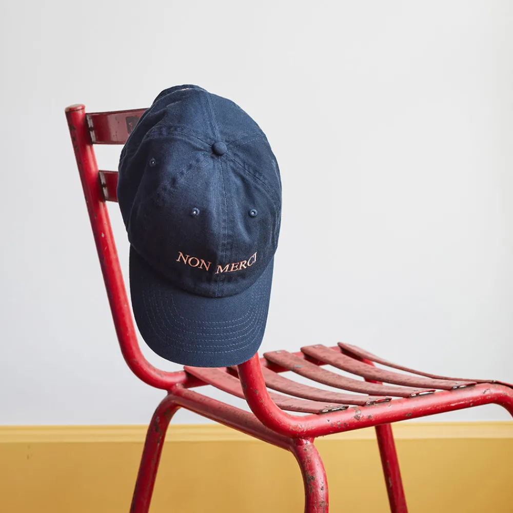 Women HOHO COCO Casquette unisexe brodée Non Merci - Bleu Marine