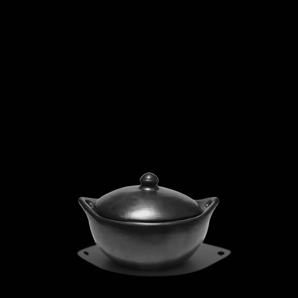 1950 INDIGENA Casserole ovale en argile - Noir