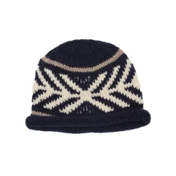 Women câbleami - Bonnet en laine à motifs - Bleu marine