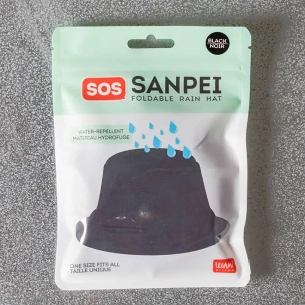 1588 LEGAMI Chapeau de pluie pliable - Noir