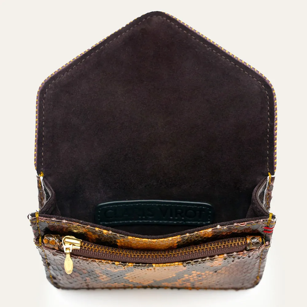 Women Claris Virot - Porte Carte Python Alex - Marron