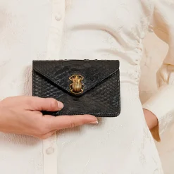 Women Claris Virot - Porte Carte Python Alex - Noir