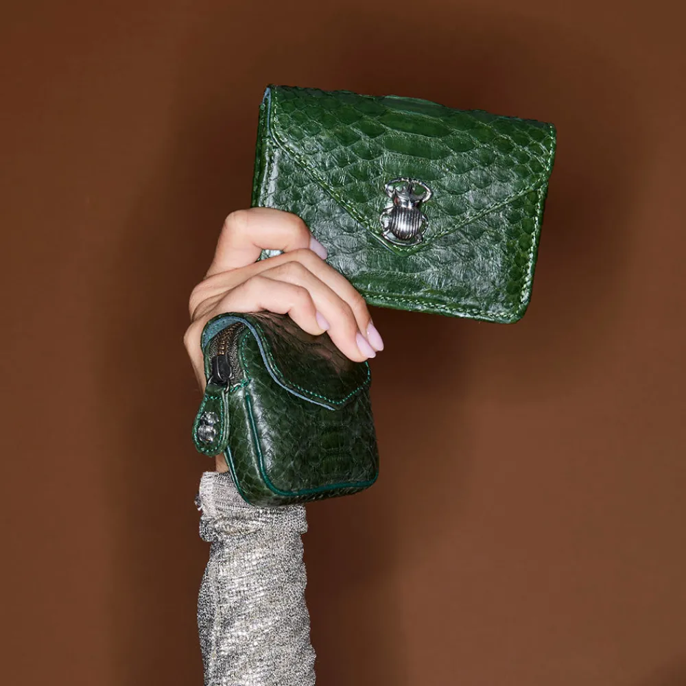 Women Claris Virot - Porte Monnaie Karl - Vert Python