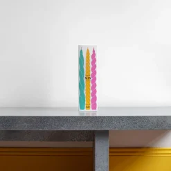 208 HAY Coffret de six Bougies Long Mix - Vert, Jaune, Rose