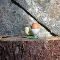 1852 VISTA ALEGRE Coquetier coquille d'oeuf avec poussin