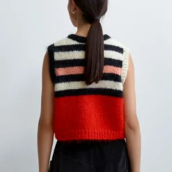 Women Cordera - Gilet Rayé - Rouge