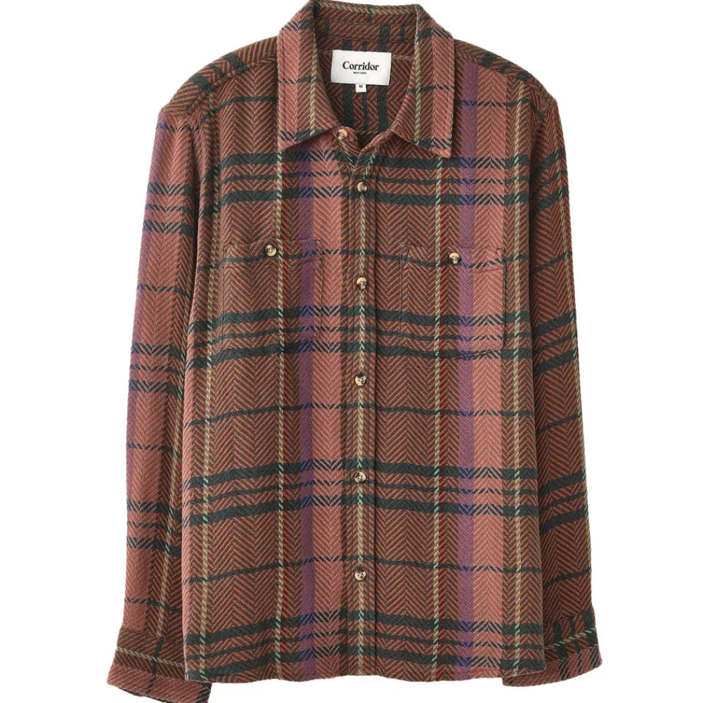 CORRIDOR - Chemise Acid Plaid Totem - Marron
