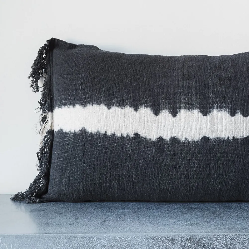 2959 BED AND PHILOSOPHY Coussin en coton Tami - Tye Dye Noir