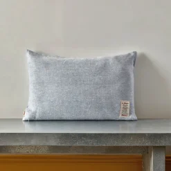 200 LINTEX Coussin épais en lin - Chambray Bleu