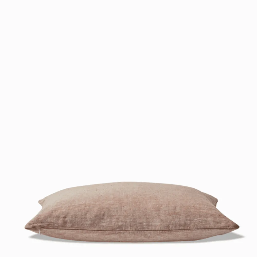 200 LINTEX Coussin épais en lin - Chambray Brique de Sienne