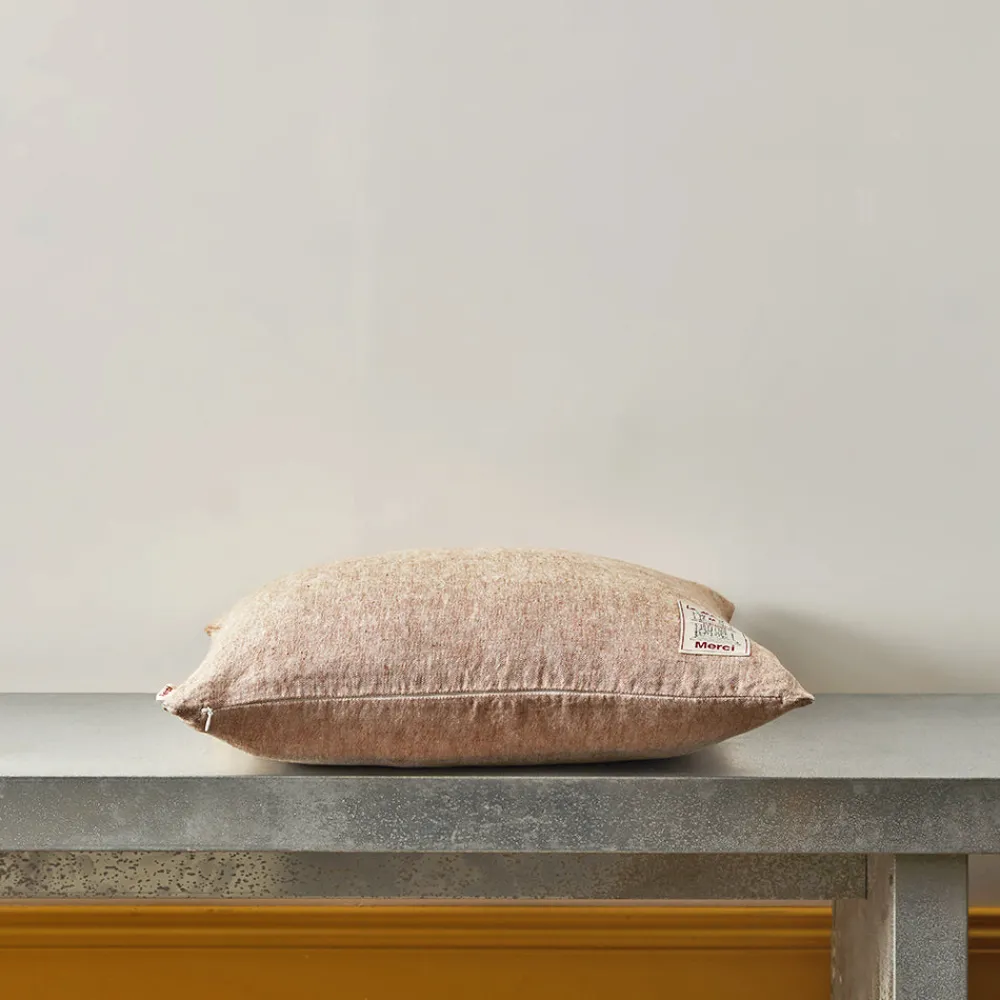 200 LINTEX Coussin épais en lin - Chambray Brique de Sienne