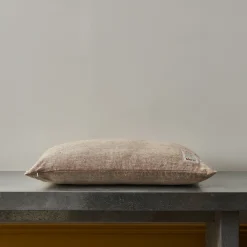 200 LINTEX Coussin épais en lin - Chambray Brique de Sienne