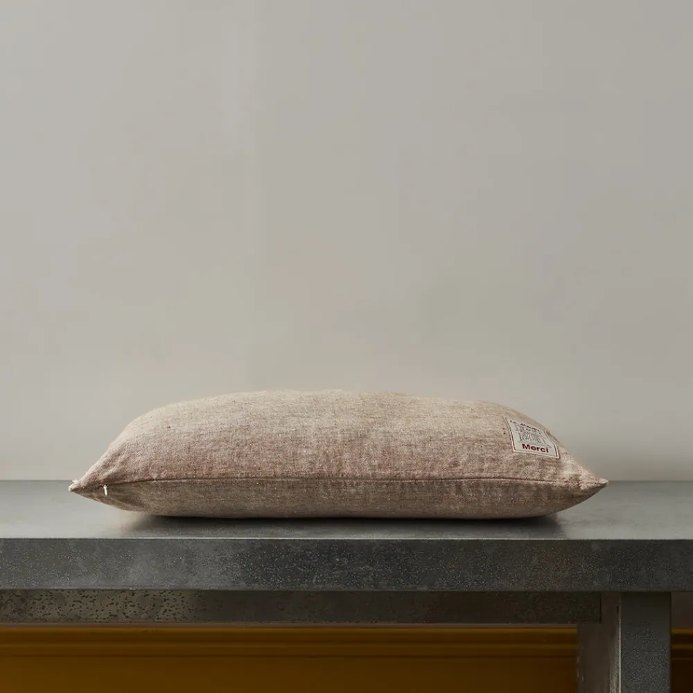 200 LINTEX Coussin épais en lin - Chambray Brique de Sienne