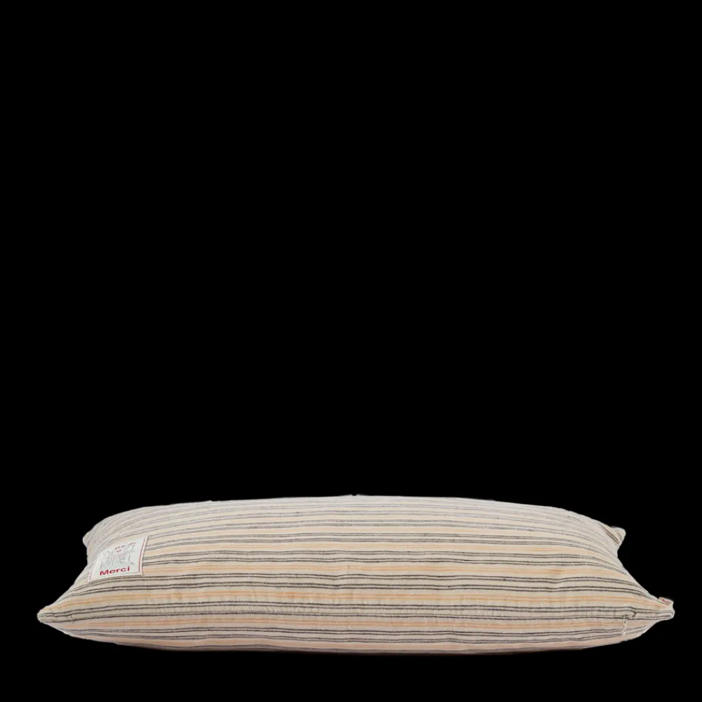 200 LINTEX Coussin épais en lin - Rayures Matelas Bleu & Jaune Asahi