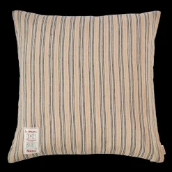 200 LINTEX Coussin épais en lin - Rayures Matelas Bleu & Jaune Asahi