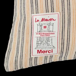 200 LINTEX Coussin épais en lin - Rayures Matelas Bleu & Jaune Asahi