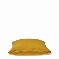 200 LINTEX Coussin épais en lin - Uni Olive