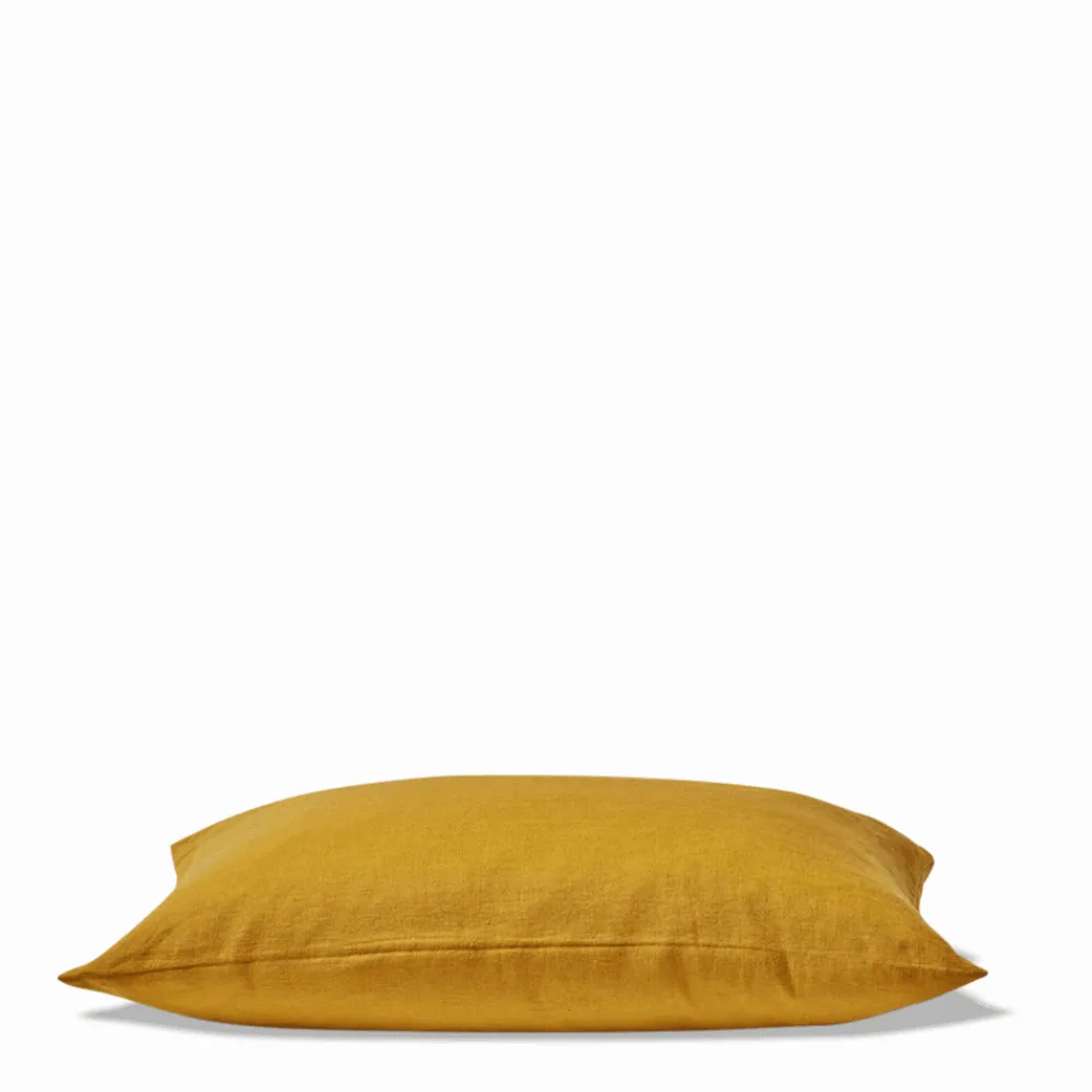 200 LINTEX Coussin épais en lin - Uni Olive