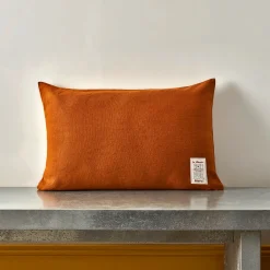 200 LINTEX Coussin épais en lin - Uni Brique de Sienne