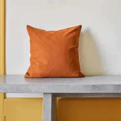 200 LINTEX Coussin épais en lin - Uni Brique de Sienne