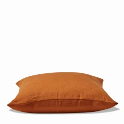 200 LINTEX Coussin épais en lin - Uni Brique de Sienne