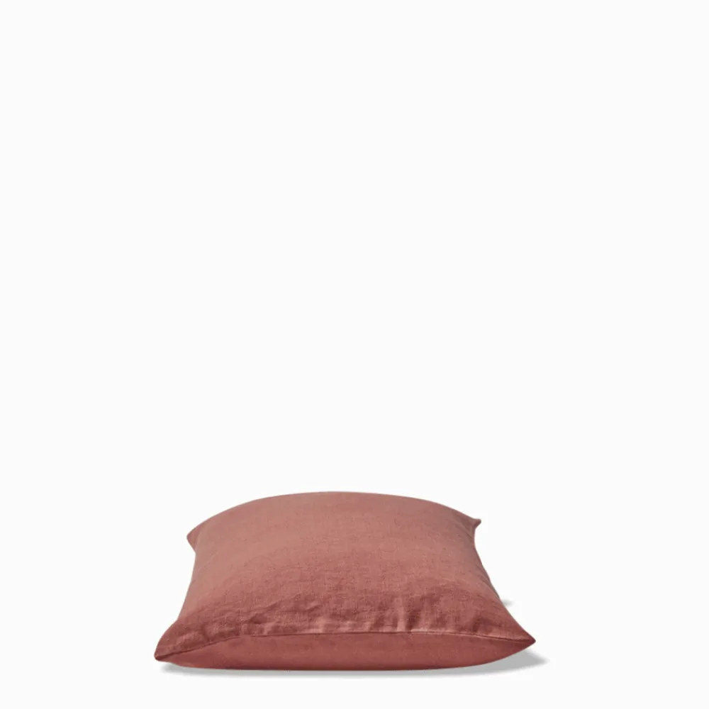 200 LINTEX Coussin épais en lin - Uni Rose