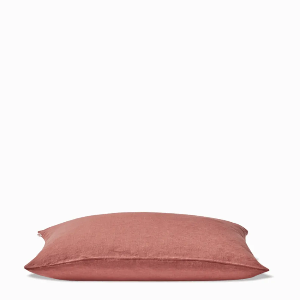 200 LINTEX Coussin épais en lin - Uni Rose