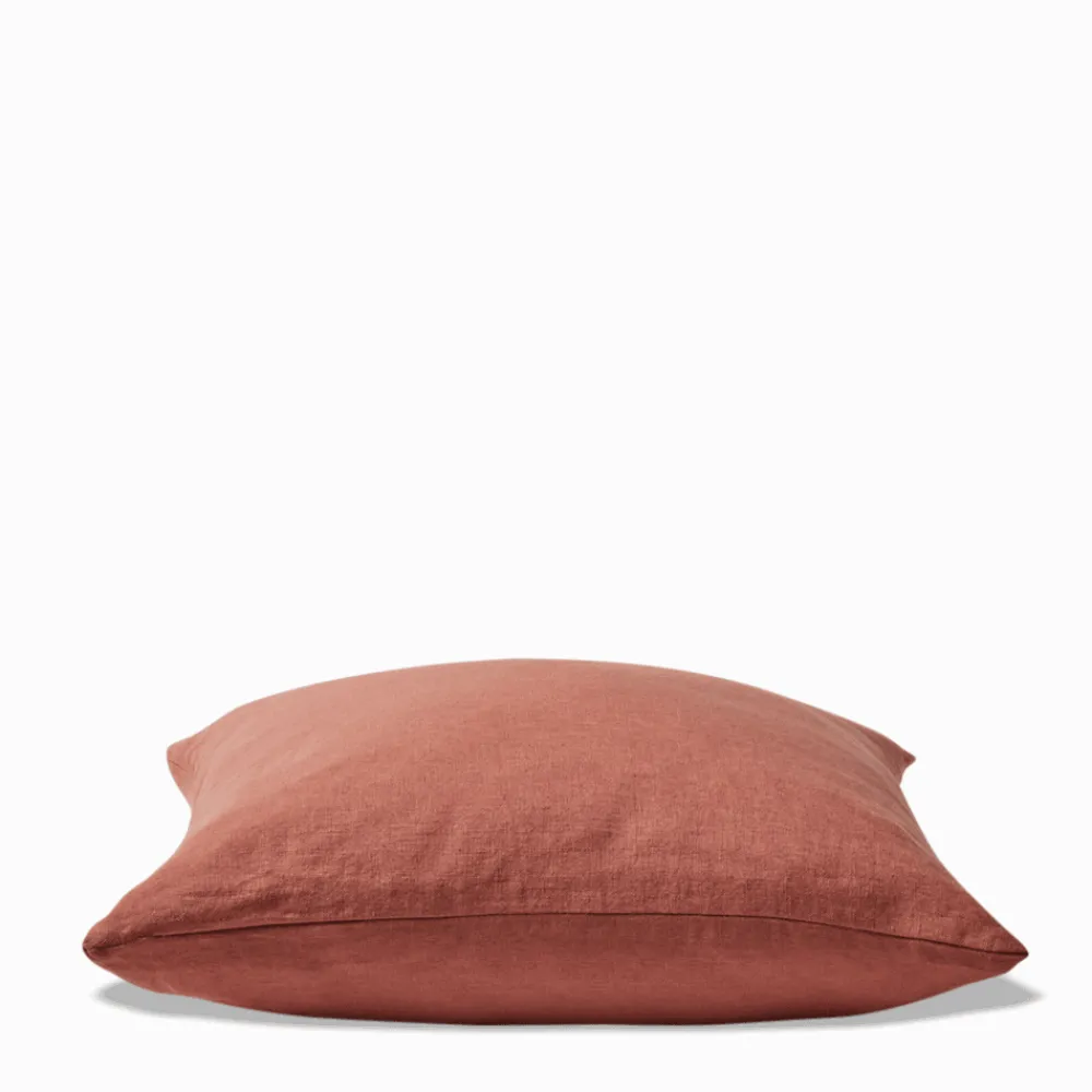 200 LINTEX Coussin épais en lin - Uni Rose