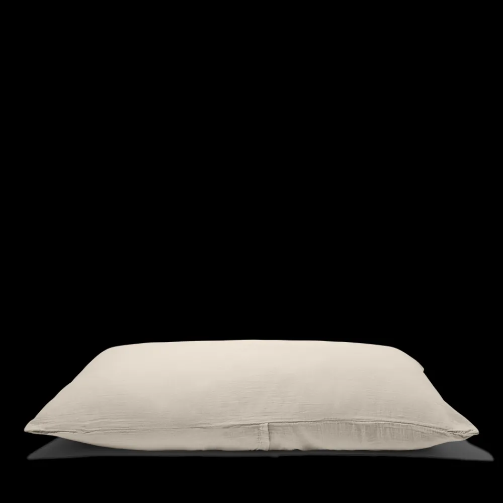2100 GAZEX Coussin rectangle en gaze de coton - Beige Quai de Seine