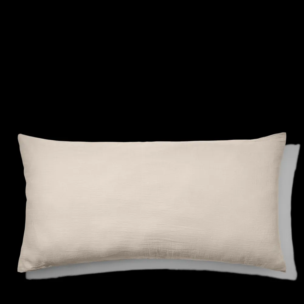 2100 GAZEX Coussin rectangle en gaze de coton - Beige Quai de Seine
