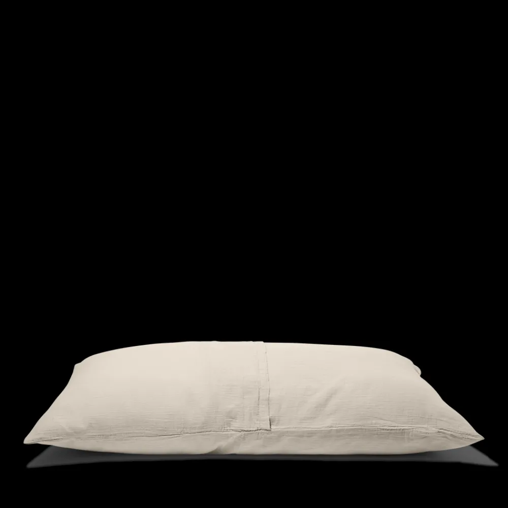 2100 GAZEX Coussin rectangle en gaze de coton - Beige Quai de Seine