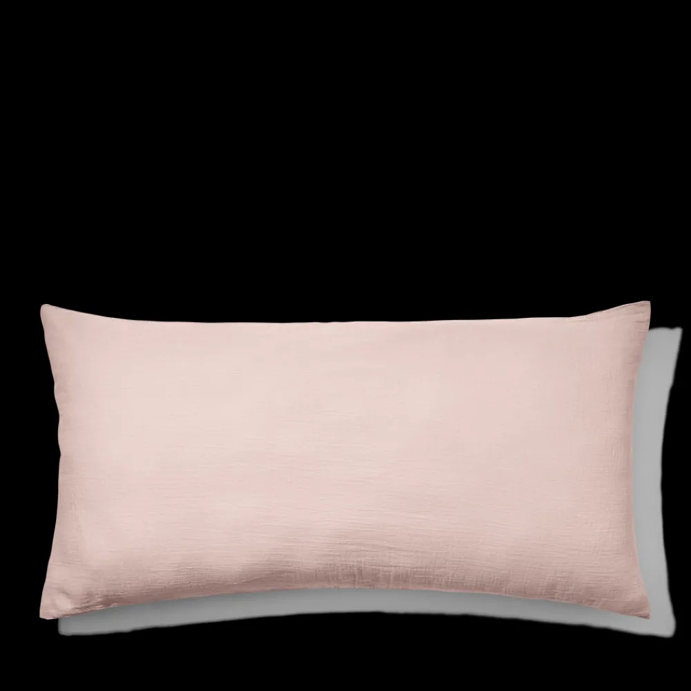 2100 GAZEX Coussin rectangle en gaze de coton - Rose de Bagatelle