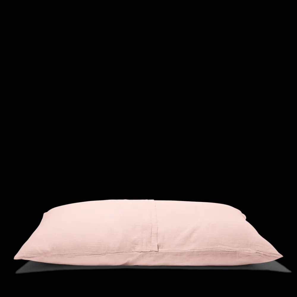 2100 GAZEX Coussin rectangle en gaze de coton - Rose de Bagatelle