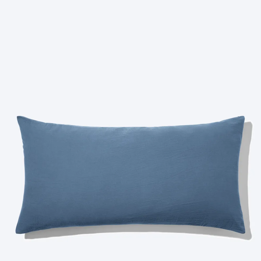 2100 GAZEX Coussin rectangle en gaze de coton - Bleu zinc