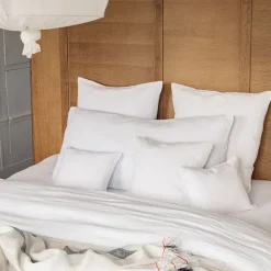 200 LINTEX Coussin rectangle en lin lavé - Blanc Optique