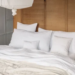 200 LINTEX Coussin rectangle en lin lavé - Blanc Optique