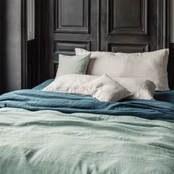 200 LINTEX Coussin rectangle en lin lavé - Pierre