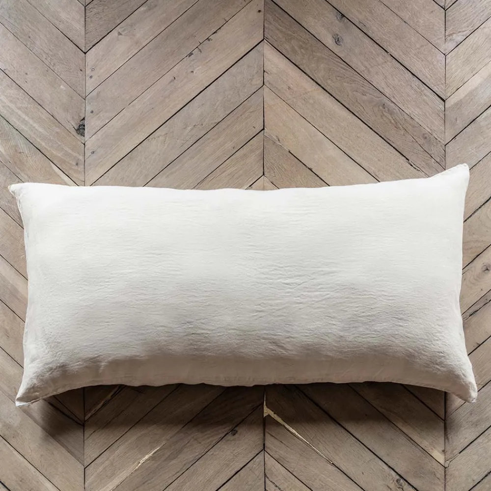 200 LINTEX Coussin rectangle en lin lavé - Pierre