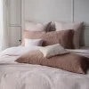 200 LINTEX Coussin rectangle en lin lavé - Rose Argile