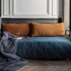 200 LINTEX Coussin rectangle en lin lavé - Brique de Sienne