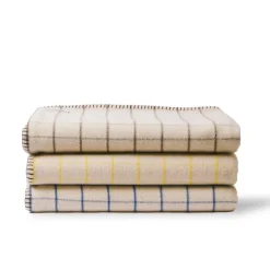 2138 TESSILECHITI Couverture Merci - Carreaux Bleu Shibori