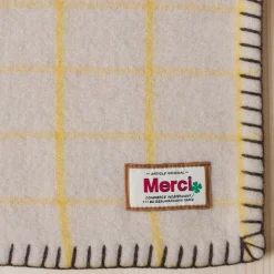 2138 TESSILECHITI Couverture Merci - Carreaux Jaune Asahi